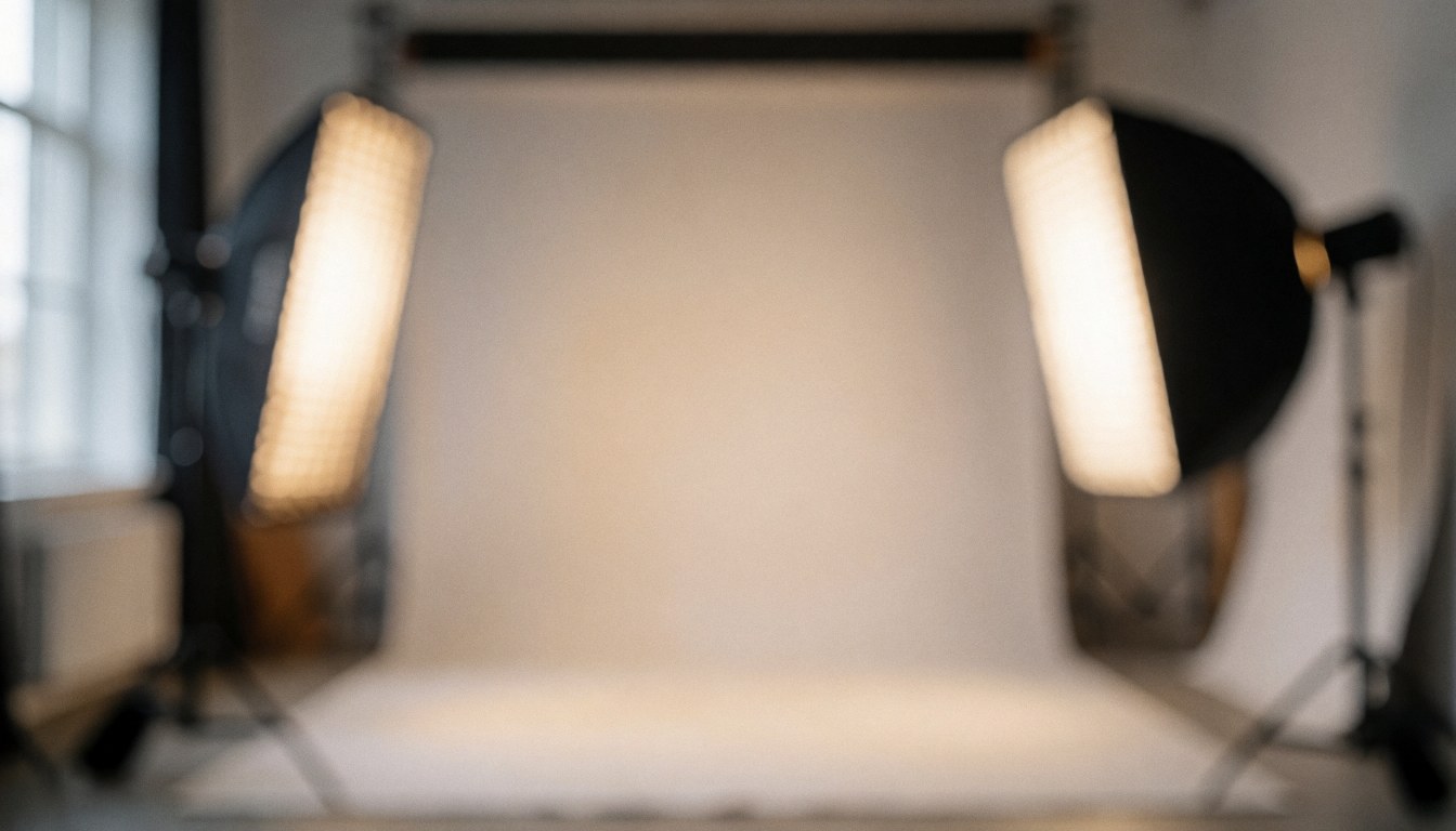 Fond blanc lumineux avec éclairage doux, idéal pour textes et présentations professionnelles. Scène neutre adaptée au marketing et aux affaires.