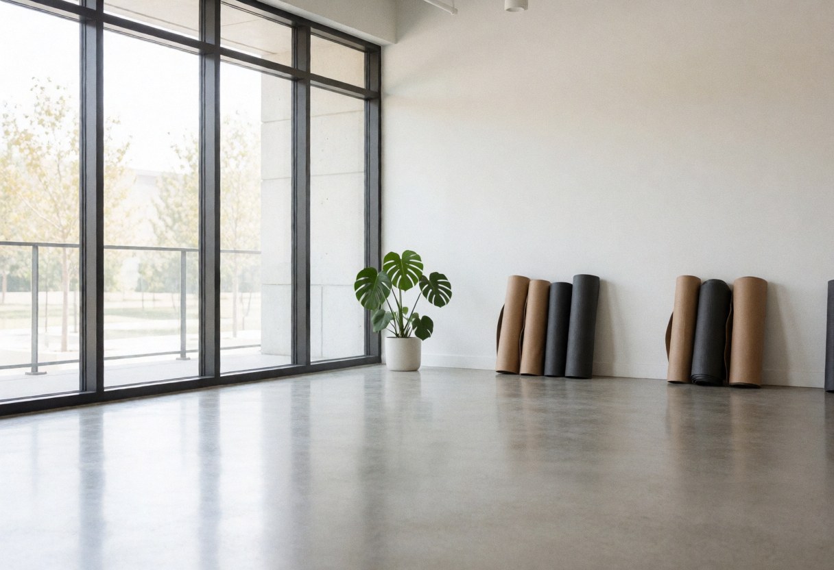 Espace intérieur minimaliste lumineux dédié à la relaxation et au bien-être, idéal pour les cabinets de psychologie ou de thérapie.