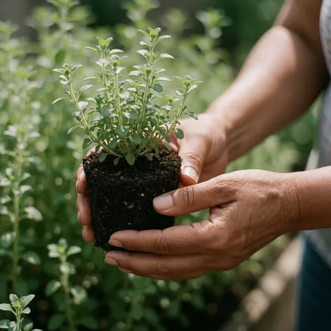 Une personne effectue la livraison d'une plante verte en pot, accompagnée d'outils de jardinage, symbolisant le service de paysagisme et l'entretien des espaces verts.