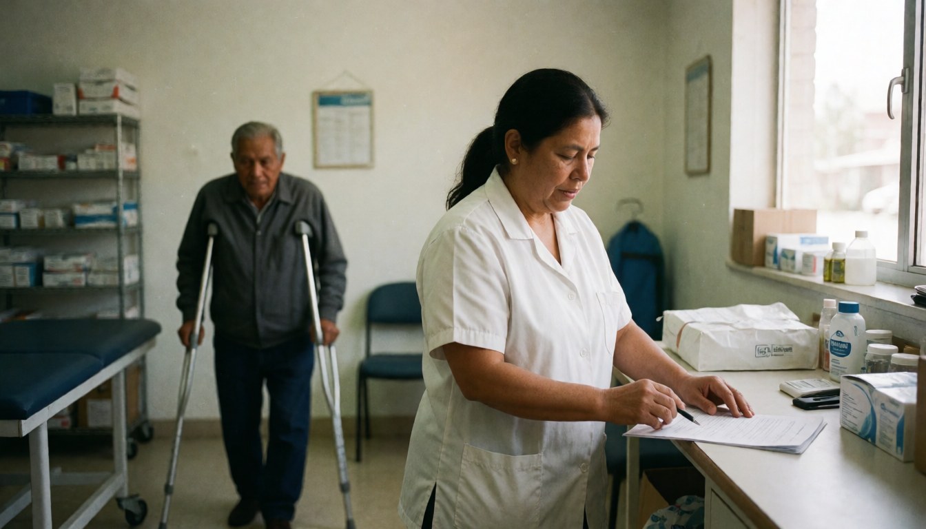 Vue intérieure d'un vaste espace dédié à la rééducation physique, équipé pour les soins et le bien-être des patients.