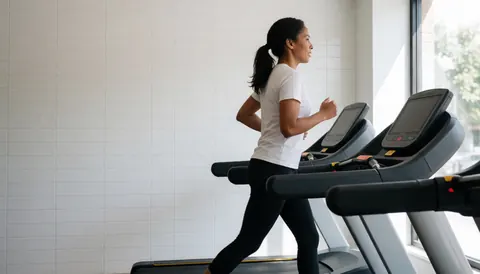 Intérieur d'un gymnase moderne avec des murs blancs et une lumière naturelle, offrant un espace vide pour ajouter du texte ou du contenu promotionnel.