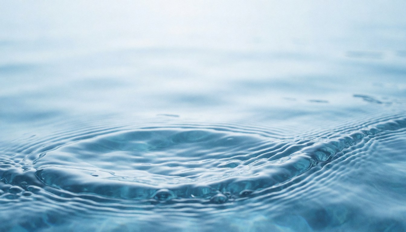 Image abstraite montrant des ondulations d'eau bleue, évoquant la propreté et la fraîcheur, idéale pour illustrer les services de plomberie.