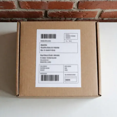 Un emballage soigné et sécurisé, prêt à être expédié par une boutique en ligne pour garantir une livraison rapide et fiable aux clients.