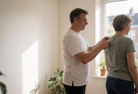 Un thérapeute professionnel applique un massage sur le dos d'une cliente dans une pièce lumineuse et calme.