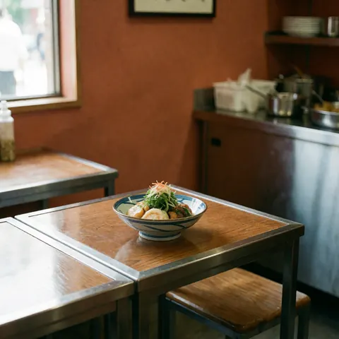 Un plat typique spécial présenté dans un récipient en céramique posé sur une table en bois, évoquant la qualité et le goût d'un restaurant.