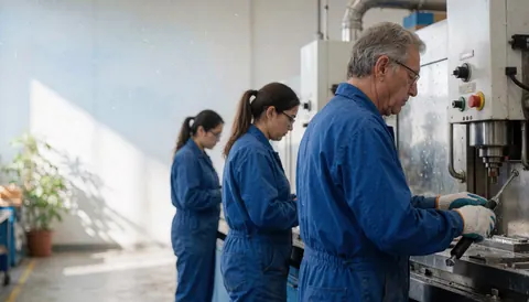 Vue intérieure d'une usine de fabrication moderne avec des machines industrielles et des équipements de production.
