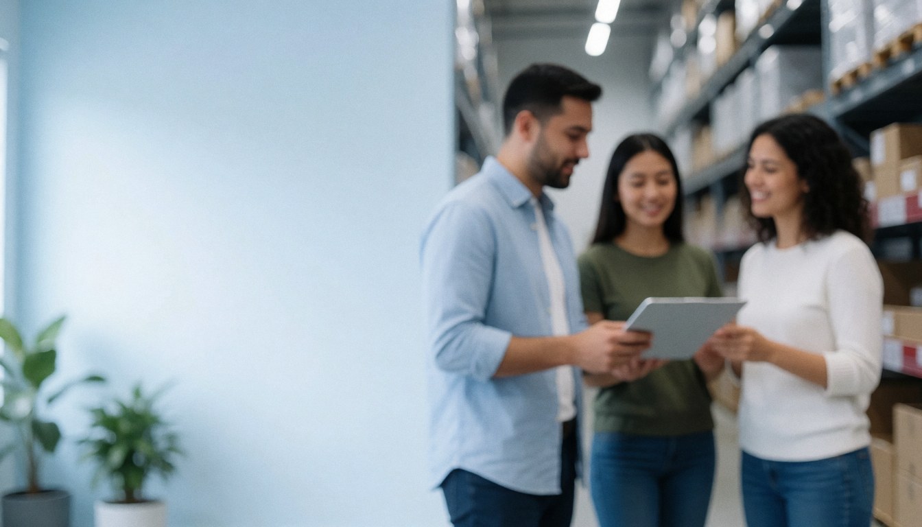 Arrière-plan neutre adapté à l'intégration de texte, inspiré de l'univers logistique et commercial.