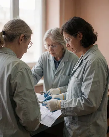 Groupe de femmes ingénieures travaillant ensemble sur des plans techniques dans un environnement industriel.