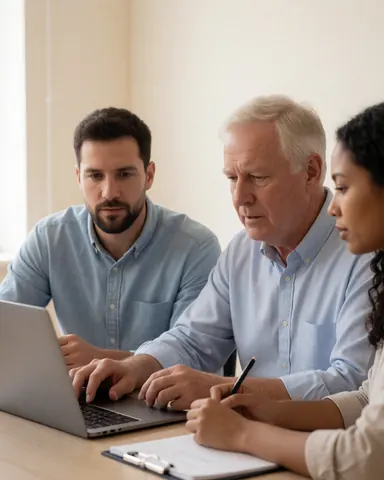 Scène illustrant une réunion professionnelle tenue à distance, mettant en avant la collaboration et les échanges numériques entre collaborateurs.