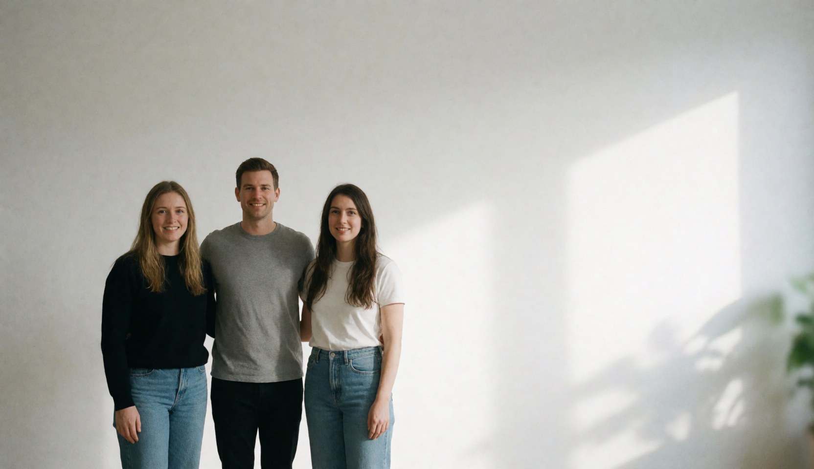Un fond mural blanc uni présentant des ombres subtiles et diffuses, idéal pour superposer du texte ou des éléments graphiques dans un contexte professionnel.
