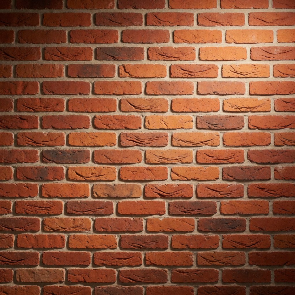 Un mur de briques anciennes présentant une texture rugueuse et naturelle, éclairé par une lumière douce qui met en valeur ses tons chauds et rustiques.