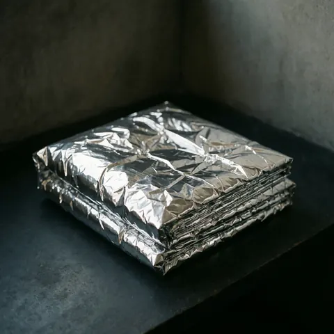 Manteau thermique d'urgence utilisé pour la protection et la survie en situation critique.