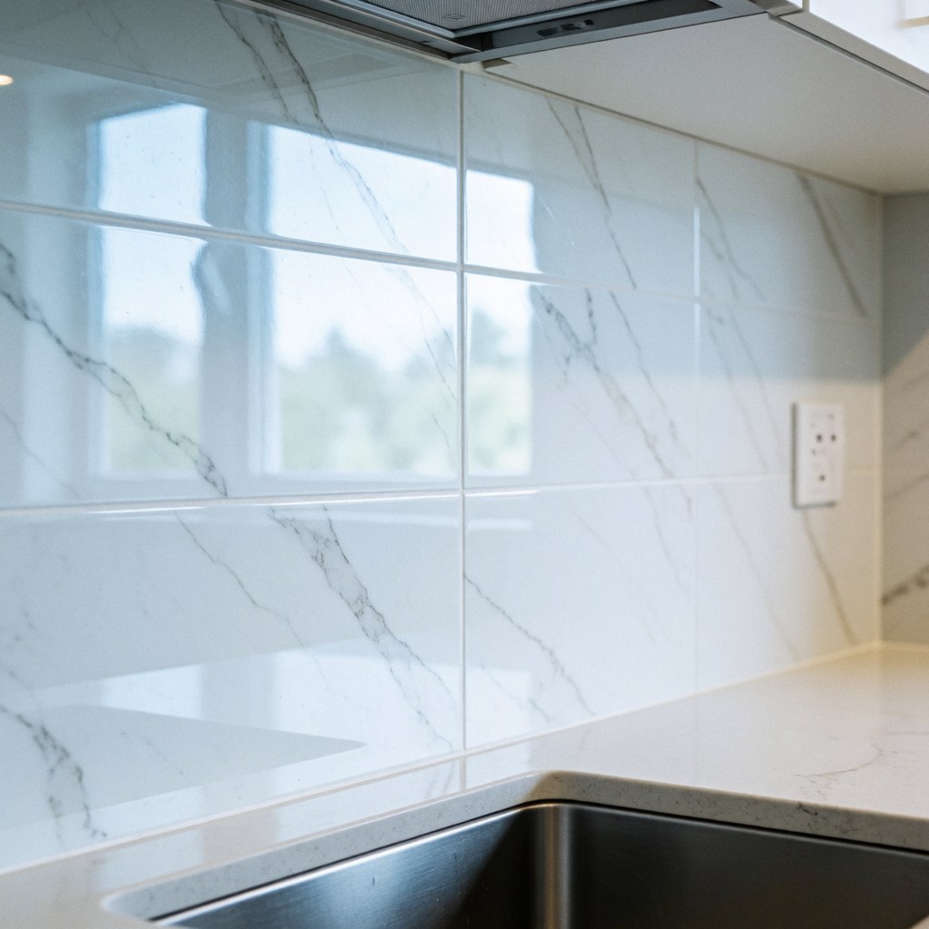 Des carreaux blancs modernes avec un design élégant et des finitions soignées.