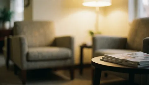 Espace d'attente confortable dans un salon de joaillerie, équipé de chaises et de magazines, offrant une ambiance chaleureuse et relaxante pour les clients.