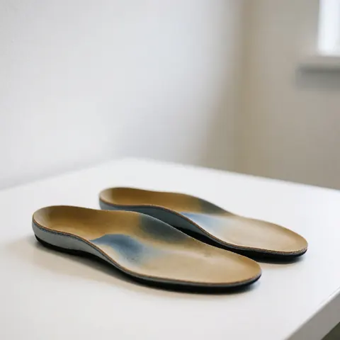 Semelles de chaussures de sport blanches et personnalisées, présentées sur un fond blanc propre et lumineux, mettant en valeur leur design et leur confort.