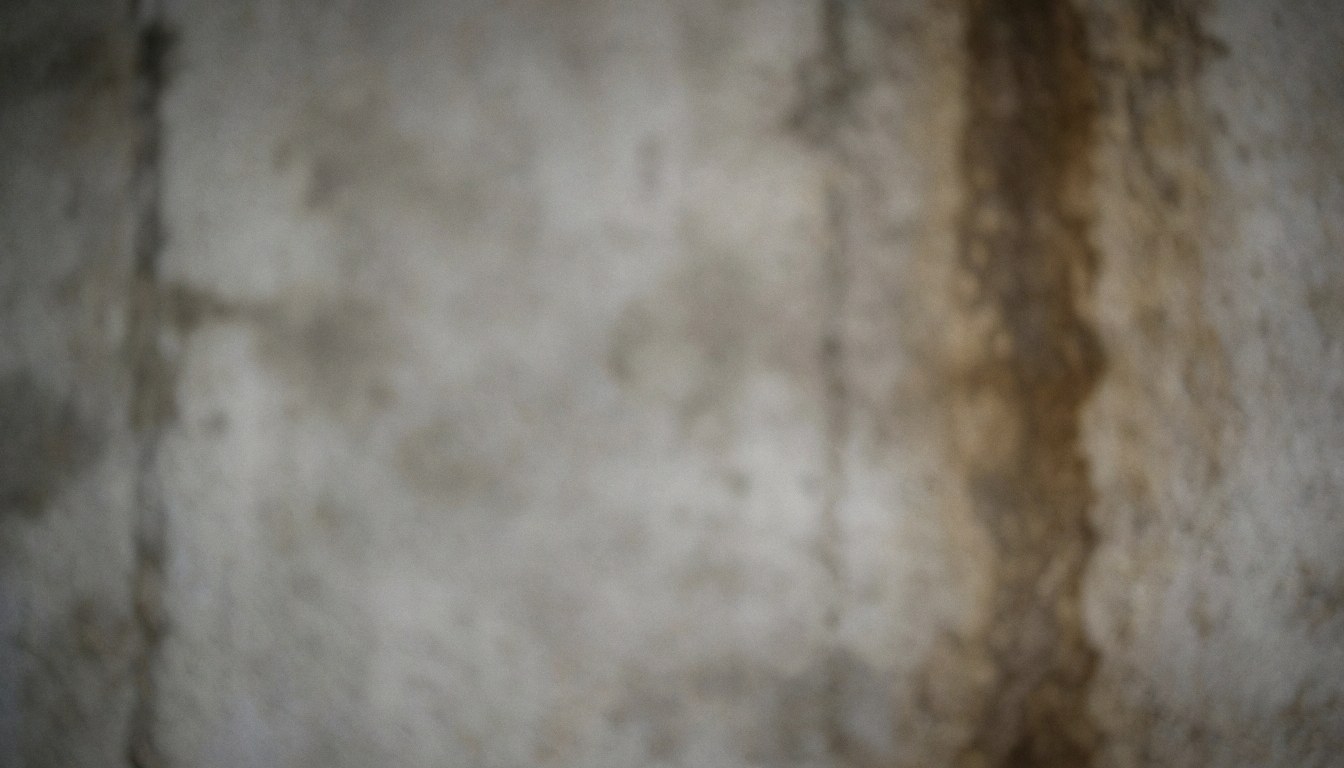Fond de mur gris et marron avec traces d'humidité, idéal pour des textes sur l'étanchéité.