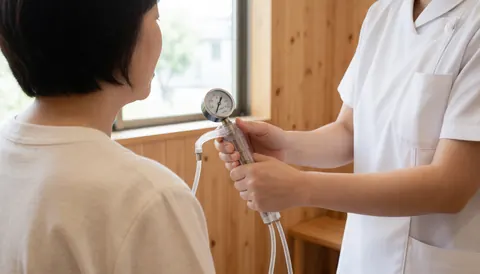 Un thérapeute en uniforme blanc réalise un massage aux ventouses sur l'épaule d'un client dans un cadre naturel.