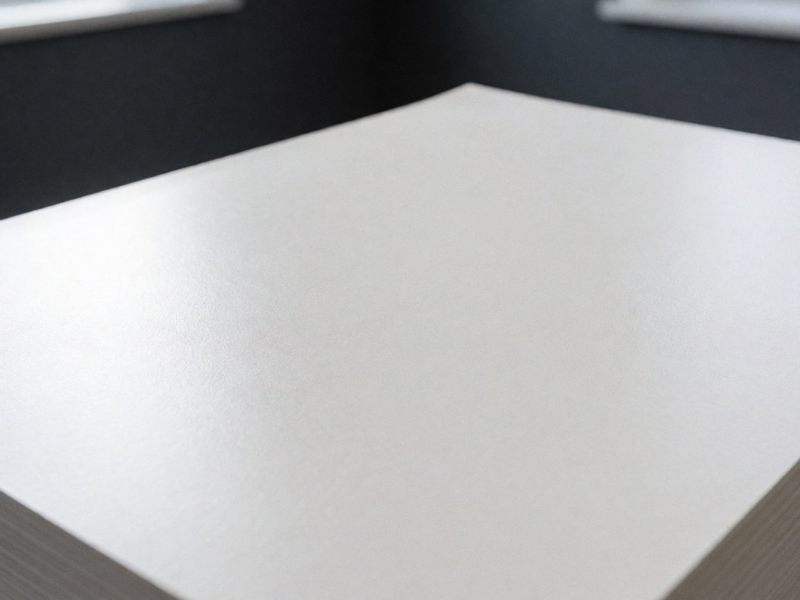 Gros plan sur une feuille de papier blanc a4 avec une texture uniforme, adaptée à l'impression professionnelle en bureau.