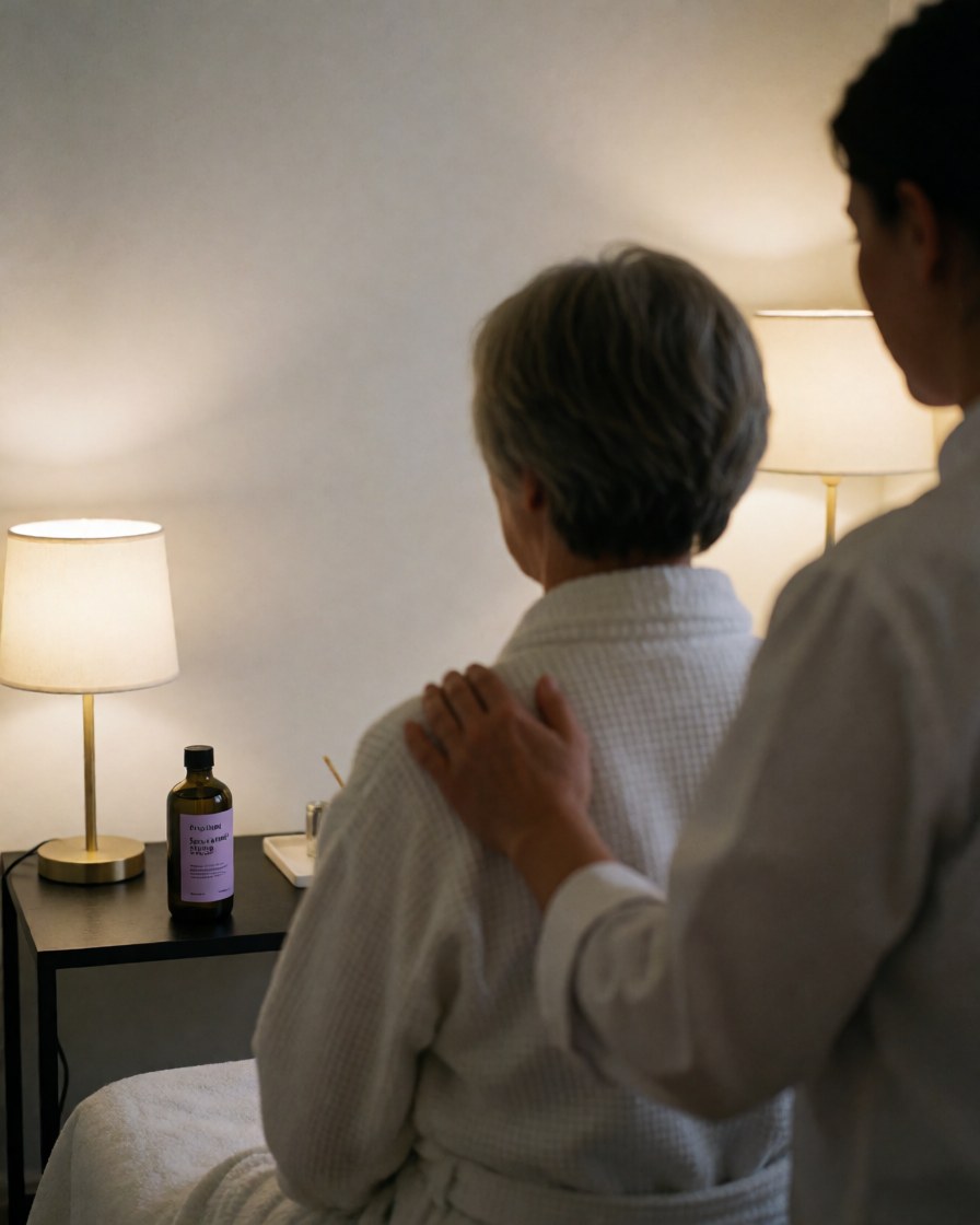 Thérapeute effectuant un massage suédois sur l'épaule d'un client dans un spa professionnel avec huile et éclairage doux.